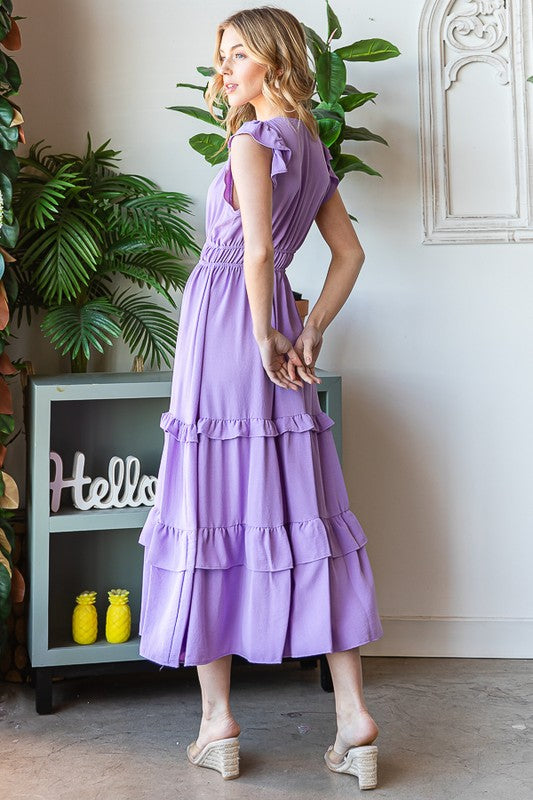 Tami Midi Tiered Dress - Lavender