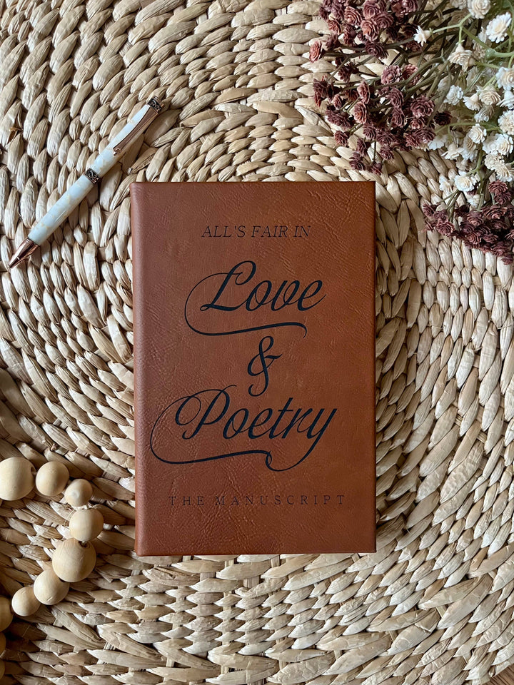 Love and Poetry Taylor Inspired Leatherette Journal: Brown w/ Black Text