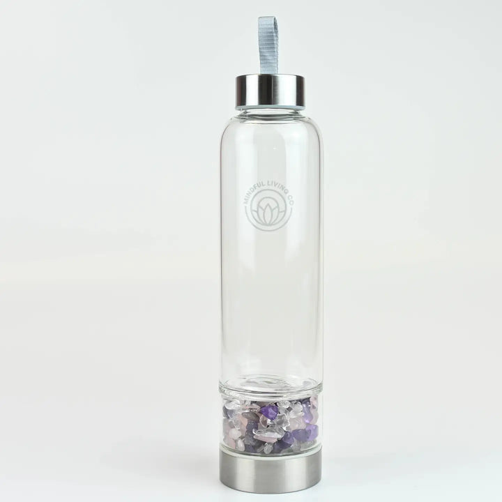 Rose Quartz Amethyst Water Bottle