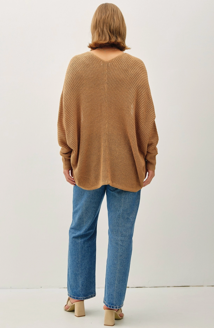 Autumn Dolman Knit Cardigan: Camel